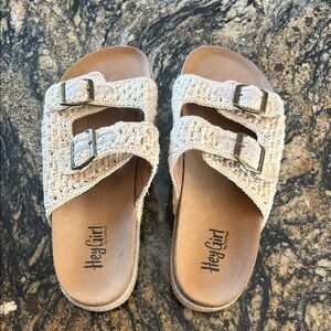 Corkys Cream Sandals with Buckles